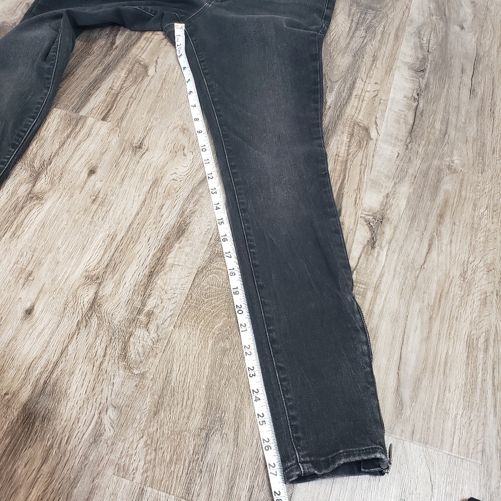 Athleta Sculptex Women's 6 Black Denim Stretch Mid Rise Ankle Jeans Zippers - Picture 5 of 11